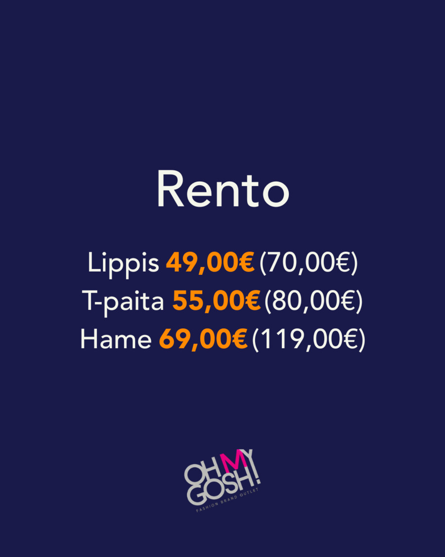 Lippis 49€, t-paita 55€ ja hame 69€
