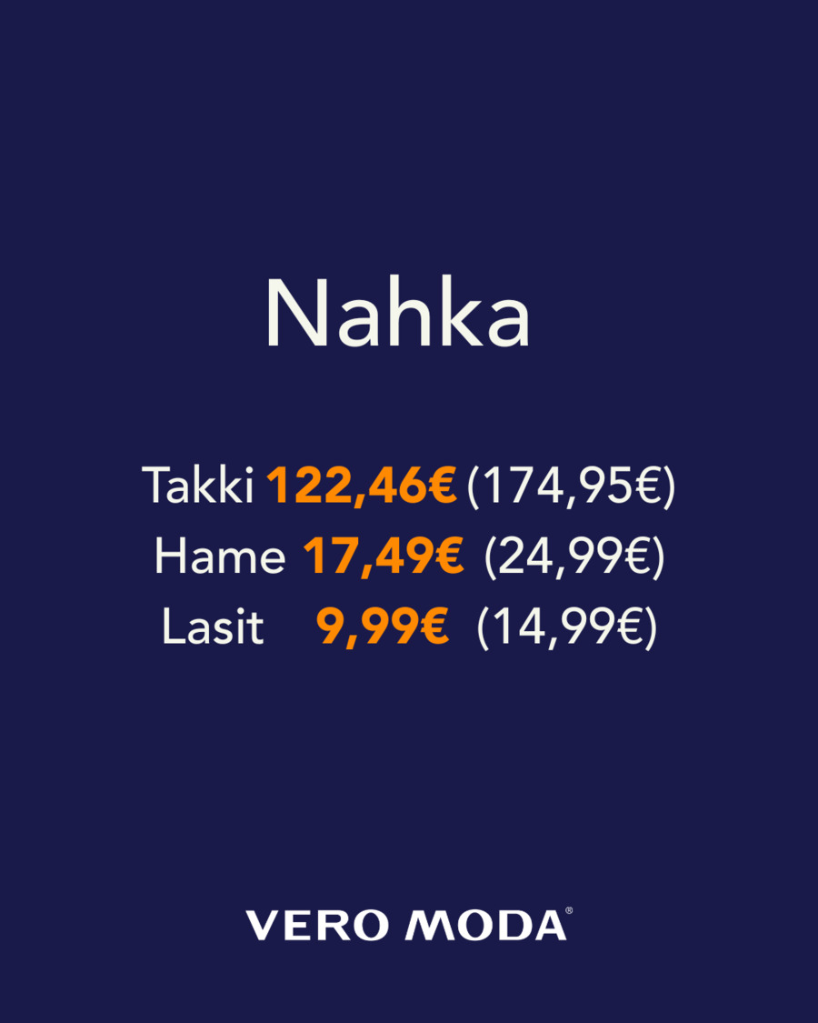 Nahkatakki 122,46€, nahkahame 17,49€ ja aurinkolasit 9,99€
