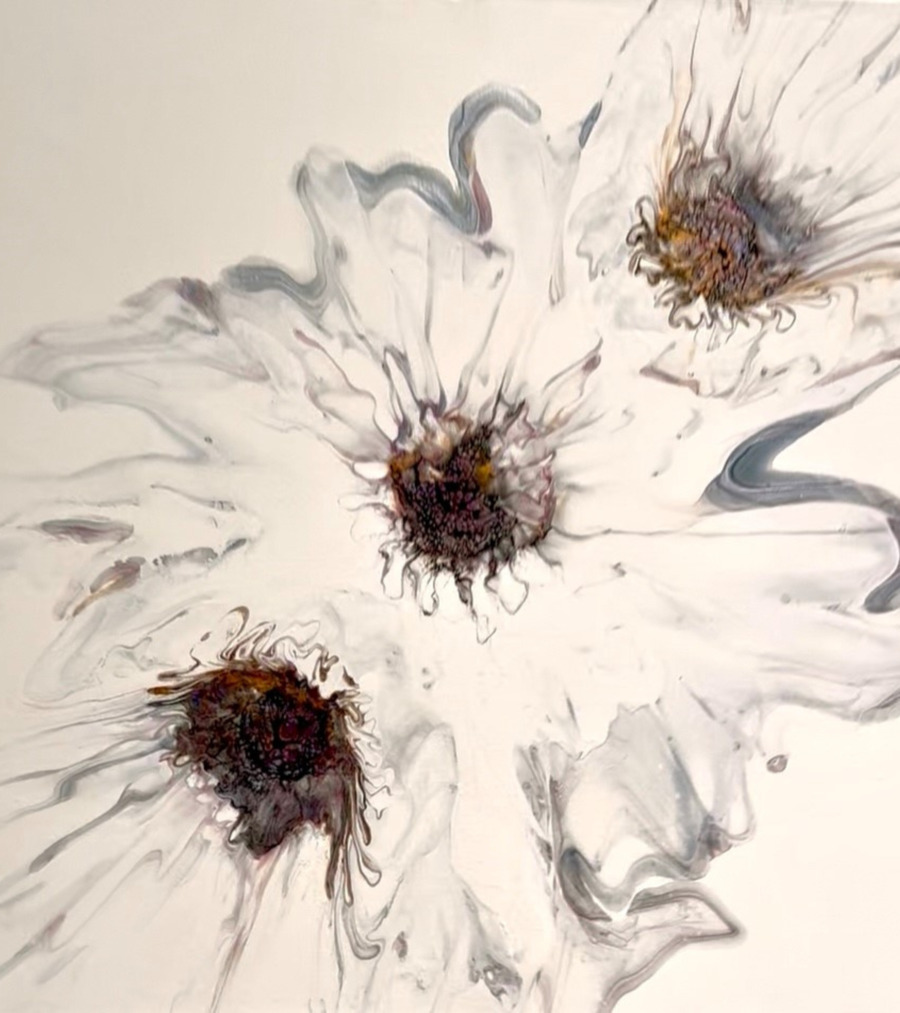 White flower art