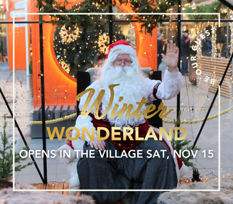 Santa Claus is visiting the shopping village