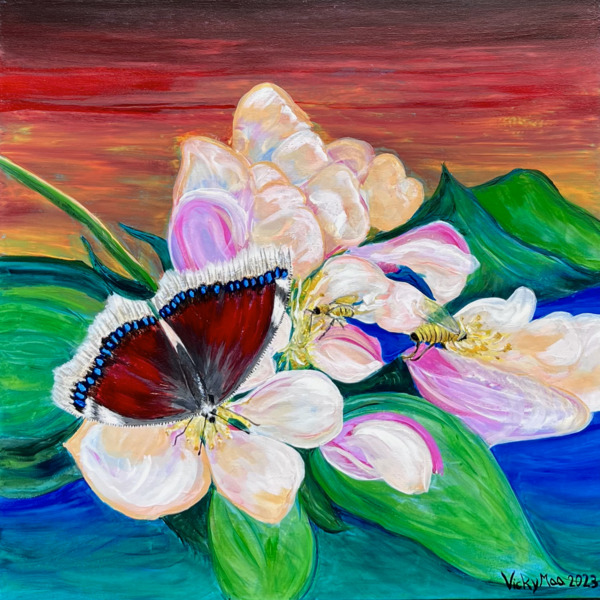 Artist of July Artwork with a butterfly theme