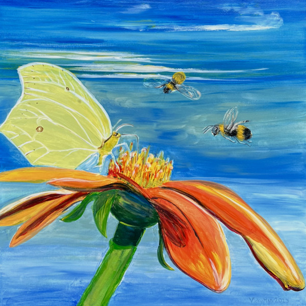 Artist of July Artwork with a butterfly theme
