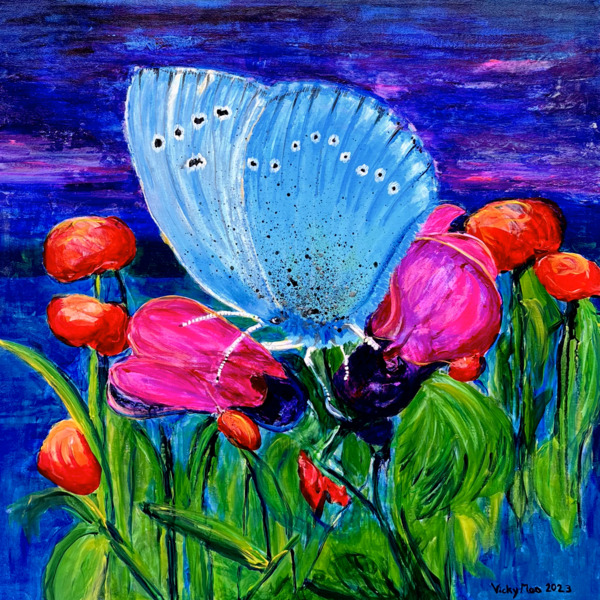 Artist of July Artwork with a butterfly theme