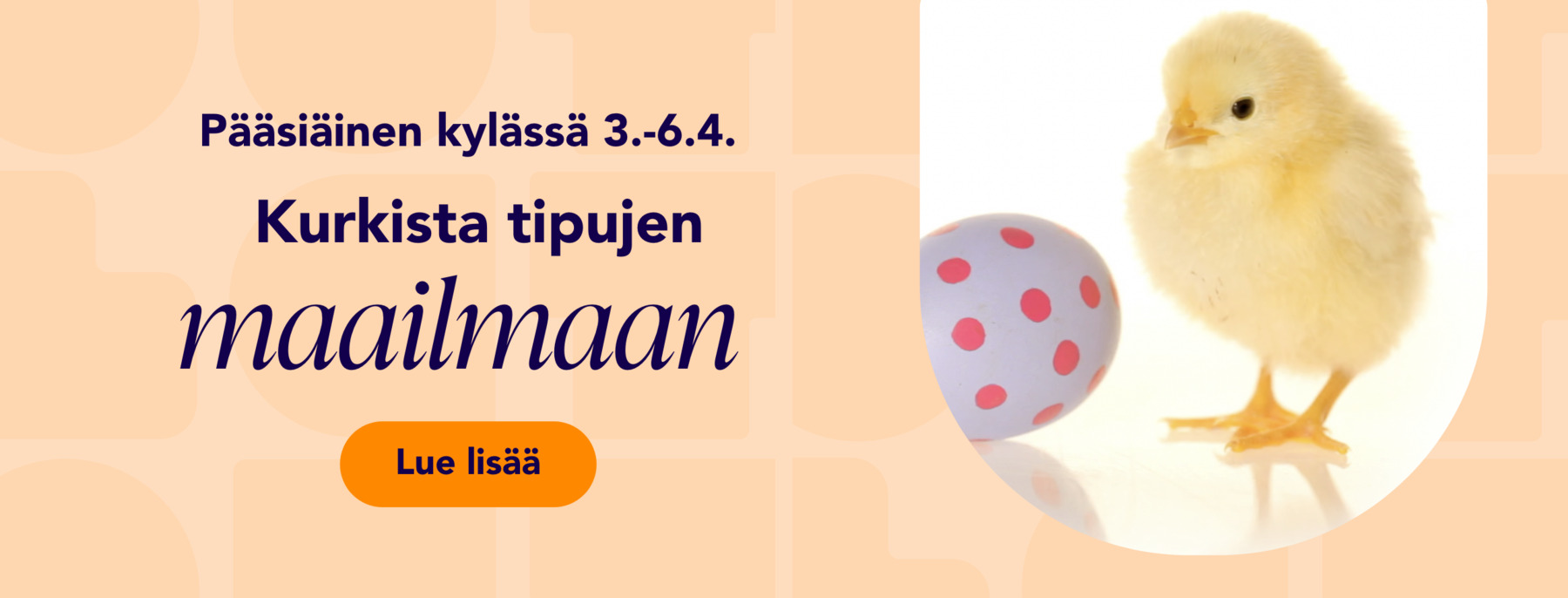 Suloinen pääsiäistipu ja muna keltaisella taustalla